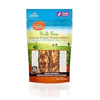 Canine Naturals Peanut Butter Chew - 100% Rawhide Free Dog Treats - Made with Real Peanut Butter - All-Natural and Easily Digestible - 2 Pack of 7 Inch Large Rolls for Dogs Under 50 to 75 lbs