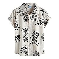 VATPAVE Boys Hawaiian Shirt Short Sleeve Button Down Shirt Summer Beach Shirts for Kids 6-14 Years