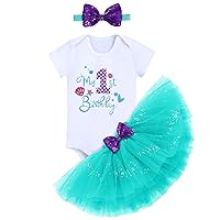 IBTOM CASTLE Ocean Theme First Birthday Under The Sea Party Outfits, Baby Girls Marine Animal Princess Skirt Photoshoot