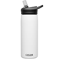 CamelBak eddy+ Water Bottle with Straw 20oz - Insulated Stainless Steel, White