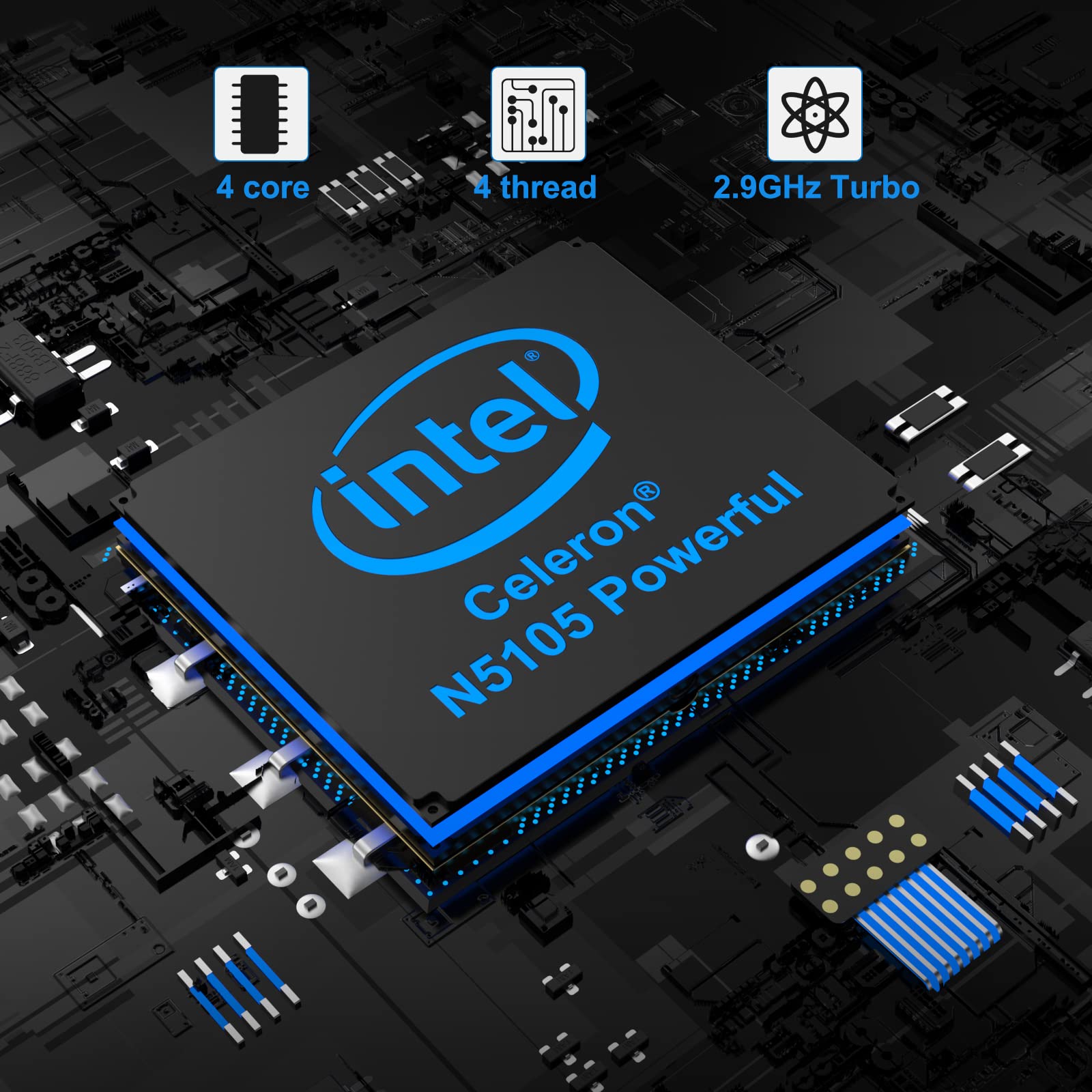 Intel Nuc 11 NUC11ATKC4 Atlas Canyon Mini pc,Intel Celeron N5105, 2.0 GHz - 2.9 GHz Burst, 4 core, 4 Thread, 15W Intel UHD Graphics, 450 – 800 MHz Burst, 8GB RAM, 256GB SSD, Windows 11 Pro