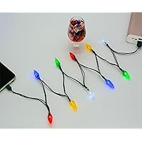 LED Christmas Lights Type C Cable,Christmas Iphone Charger,USB and Bulb USB C Charger Charging Cable 50Inch 10LED Multicolor Compatible with Samsung Galaxy S10+ S10E S9 S8 Plus Note 10 9 8,MotoZ,LG G8