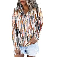 Quarter Button Down Pullovers For Women Trendy Casual V Neck Hoodies For Women Y2K Fall Fashion Hoodies & Sweatshirts