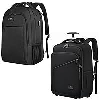 MATEIN Extra Large Backpack &17 inch Rolling Backpack Bundle |17 Inch Travel Laptop Backpack with USB Charging Port & Large Wheeled Backpack
