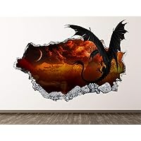 Dragon Wall Decal Art Decor 3D Smashed Kids Galaxy Sticker Mural Boys Gift BL06 (22