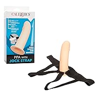 CalExotics 3 Inch PPA With Jock Strap – Male Extension Penis Enhancement Sleeve with Support Ring – Sex Toys for Men and Couples - Ivory