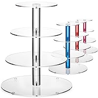 4-Tier Acrylic Cupcake Stand For 36 Cupcakes, Cupcake Tower Made with Finest Food Grade Acrylic, Cupcake Holder Designed With Glassy Stem For Modern Cupcake Display, For Wedding & Party. Clear