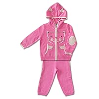 Baby Girl Hoodie 2 piece Sweater Set Pants Cashmere Pink 6-24M