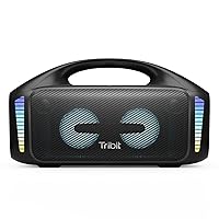 Tribit StormBox Blast Portable Speaker: 90W Loud Stereo Sound with XBass, IPX7 Waterproof Bluetooth Speaker with LED Light, PowerBank, Bluetooth 5.3&TWS, Custom EQ, 30H Playtime for Outdoor