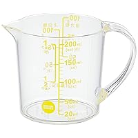 DELISH KITCHEN CC-1317 Pearl Metal Measuring Cup, Yellow, 4.3 x 3.1 x 2.6 inches (11 x 8 x 6.5 cm), Large Scale, Heat Resistant, 6.8 fl oz (200 ml)