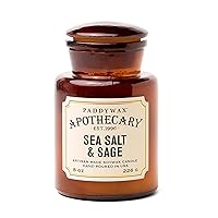 Paddywax Scented Candles Artisan Apothecary Candle, 8-Ounce, Sea Salt & Sage