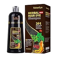 Instant Hair Dye Shampoo 3 in 1 for Gray Hair Coverage-Herbal Ingredients Black Hair Color Shampoo-Black Hair Dye for Women & Men Hair Dye Coloring in Minutes (Dark Brown(NEW))