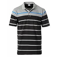 Gioberti Mens Single Stripe Polo Shirt with Pocket