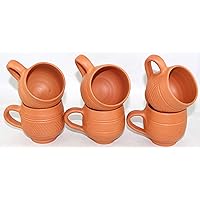 Terracotta(Real Mitti) Clay Mud Tea Kullad Cup Set Of 6 For Good Health(120ml) (c-cup-104)