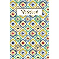 Notebook: Gelinieerd Notitieboek- A5 (15x21cm ) met een glanzende omslag versierd met Marrakech-tegel (Dutch Edition)