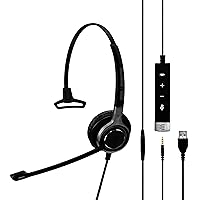 Sennheiser SC 635 USB (507254) - Single-Sided Business Headset | UC Optimized and Skype for Business Certified | For Mobile Phone, Tablet, Softphone, and PC (Black)