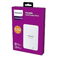 PHILIPS External SSD 120 GB, USB 3.0, Portable, Read spead up to 400 MB/S - Write Speed up to 390 MB/S, White