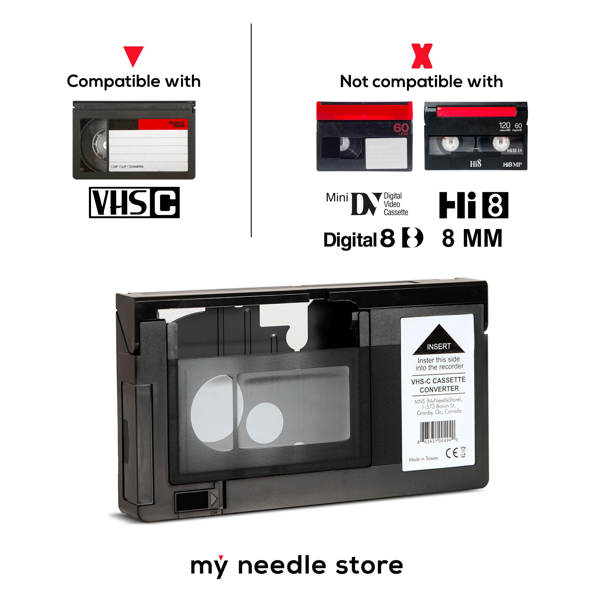 Cassette Adapter camcorders svhs VHS-C to VHS Original Sealed Factory Brand My Needle Store