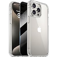 Diaclara Designed for iPhone 15 Pro Max Case, [with Privacy Screen Protector] [Anti Spy] [Military Grade Drop Protection] Heavy Duty Full-Body Shockproof Phone Case, Clear