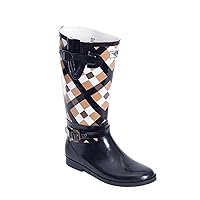 Forever Young womens Plaid Ride - Rain Boots
