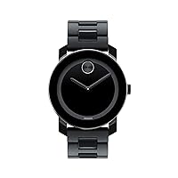 Movado Men's BOLD TR90 Watch with a Sunray Dot Black Dial, Black/Grey (Model 3600047)
