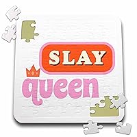 3dRose 3dRose Mary Aikeen- Quotes About Woman - Simple Text of Slay Queen - Puzzles (pzl-385054-2)