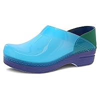 Dansko Professional Translucent Blue 11.5-12 M US Slip-On Clogs for Women - Rocker Sole and Arch Support for Comfort - Jelly-Soft, Candy-Colored Shell