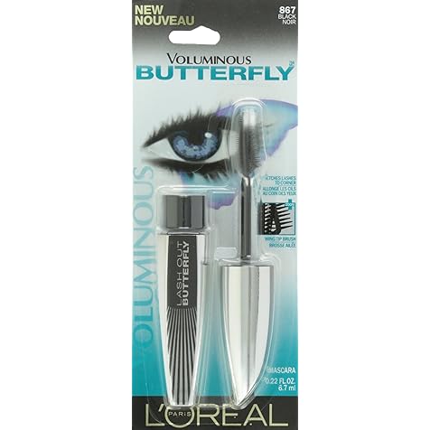 Voluminous Butterfly Mascara, Washable, Black, 0.22 Fl. Oz., 1 Count