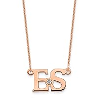 Jewels By Lux 14K Gold Large with 14k Bezel Birthstone Initial Cable Chain Necklace (Length 18 in Width 16 mm)
