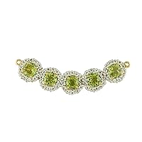 Carillon Peridot Natural Gemstone Round Shape Pendant 925 Sterling Silver Party Jewelry | Yellow Gold Plated