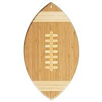 Totally Bamboo Football Shaped Bamboo Wood Cutting Board and Charcuterie Board, Great Gift for Football Fans