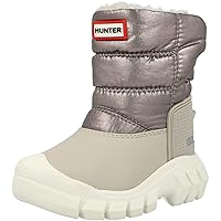 Hunter Metallic Snow Boot for Little Girls and Boys - Handcrafted, Insulated, and Waterproof for Toddler and Little Kid - Dark Silver/Hail Grey 5 Toddler M