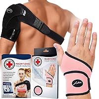 Dr. Arthritis Bundle: Wrist Support (Pink) & Shoulder Support (Black)