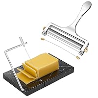 Cheese Slicer Stainless Steel Wire Cheese Cutter Slicer for Mozzarella, Cheddar, Gouda, And More Block Cheese - Heavy Duty Slicer With Extra Replacement Cutting Wire