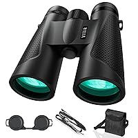 12x42 Binoculars for Adults High Powered Compact HD Binoculars with BAK4 Prism Fully Multi-Coated Lens Rubber Armored, for Bird Watching Hiking Traveling Concert Hunting and Sports Events