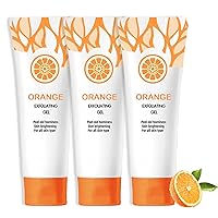 3PCS Orange Exfoliating Gel Scrub Natural Moisturizing Orange Exfoliante Facial Peeling Gel for Face Body Skin Deep Cleansing Exfoliating Gel Scrub