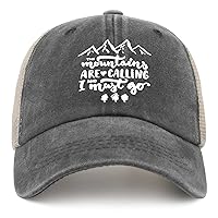 Hat for Mens Fashionable Denim Hat for Men AllBlack Ball Cap Trendy Unique Gifts for A Fisherman