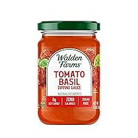 Walden Farms Tomato Basil Marinara Sauce 12 oz. Jar - Sweet and Smooth, Fresh Herbs and Spices, Vegan, Kosher and Keto Friendly, 0g Net Carbs - Great for Bread, Pasta, Chicken Parmigiana and More