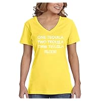 Women's One Tequila Two Floor Funny Cinco De Mayo Mexican Spring Break V-Neck Short Sleeve T-Shirt