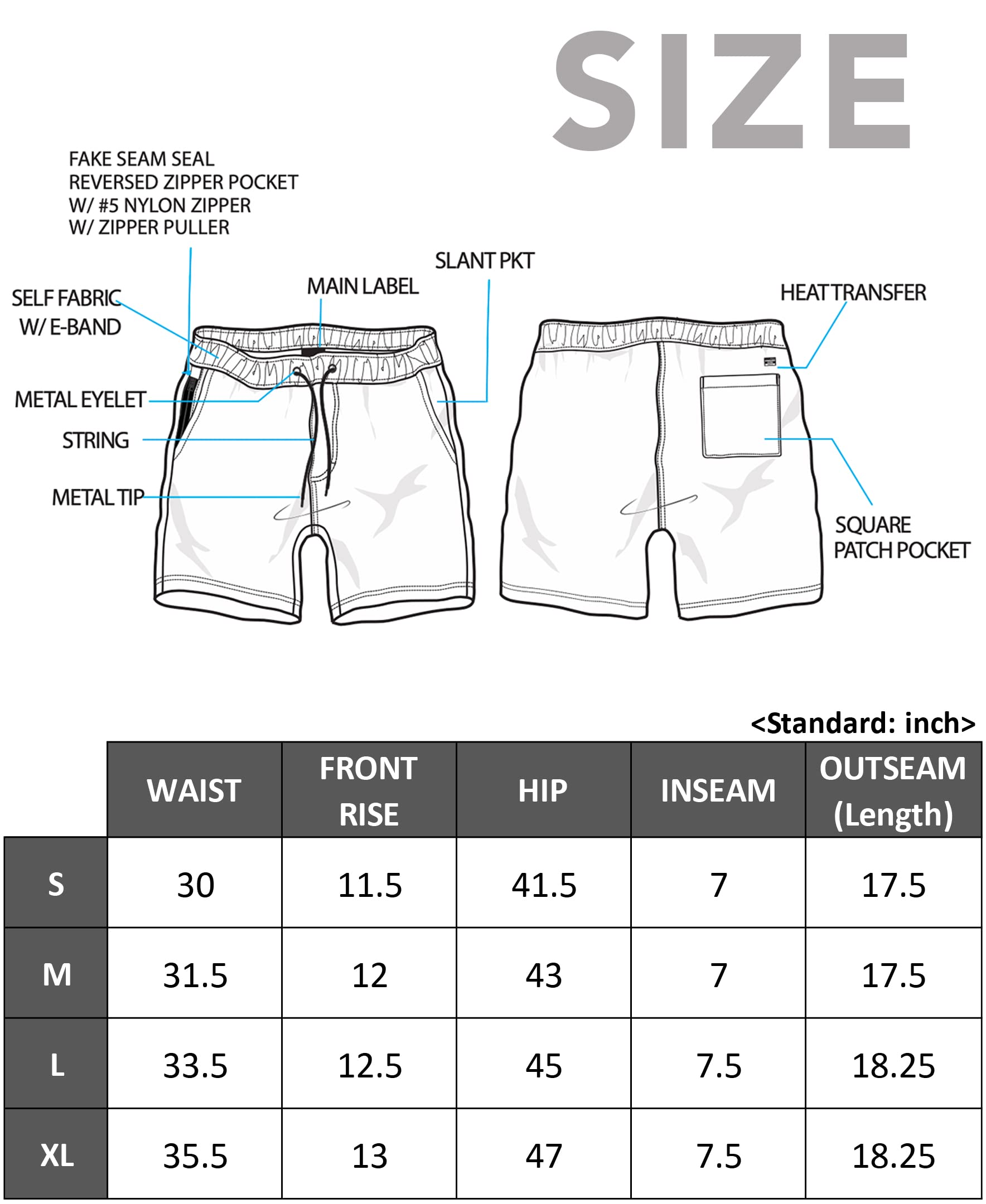 Southpole Men's Quick-Dry Water Resistant Nylon Shorts Inseam 7