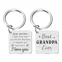 SOUSYOKYO Grandpa Fathers Day Keychain Gifts - Best Grandpa Ever Gifts, I Love You Grandpa Gift, Grandfather Birthday Present