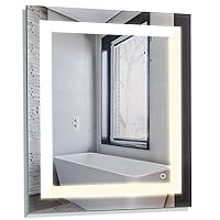 Homewerks 100087, Color Changing 24x30 Inch LED Bathroom Mirror, Anti-Fog Wall Horizontal or Vertical Mount, Soft White and Daylight, 24x30 inches