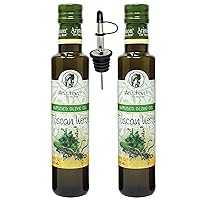 Tuscan Herb Infused Olive Oil Bundle - With (2) 8.45 fl oz Ariston Infused Olive Oil Tuscan Herbs and (1) Wyked Yummy Stainless Steel Olive Oil Dispenser Spout
