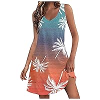 XJYIOEWT Milkmaid Dress,Womens Summer Dresses 2024 Loose V Neck Sleeveless Sundresses Swimsuit Coverup with Pockets Flo
