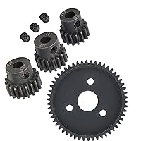 CrazyHobby RC Metal Steel 54T 32P Spur Gear with 15T/17T/19T Pinions Gear Set Replace 3956 for Traxxas Slash 4x4 4WD/2WD/VXL Rustler 4X4 VXL Rally/Stampede 4x4 VXL/Summit/E-REVO/T-Maxx 