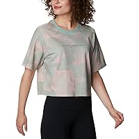 Columbia Womens Park Boxy T-Shirt,Aqua Tone Spotted Camo,Large