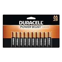 Duracell Coppertop AA Batteries with Power Boost Ingredients, 28 Count Pack Double A Battery with Long-lasting Power, Alkaline AA Battery for Household and Office Devices