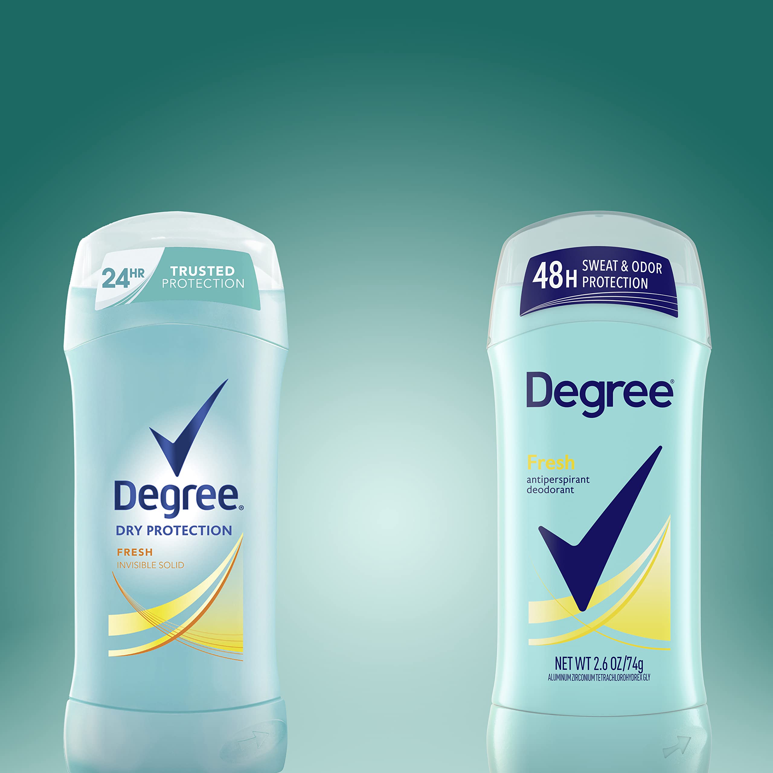Degree Antiperspirant Deodorant 48-Hour Sweat and Odor Protection Fresh Energy Antiperspirant For Women 2.6 oz, Pack of 6