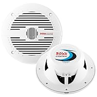 BOSS Audio Systems MR60W 6.5 inch Marine Boat Stereo Speakers - 200 Watts (pair), 2 Way, Full Range, Tweeters, Coaxial, Weatherproof, Sold in Pairs