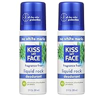 Kiss My Face Paraben Free Liquid Rock Roll-On Deodorant, Fragrance Free, 3 Fl Oz (Pack of 2)
